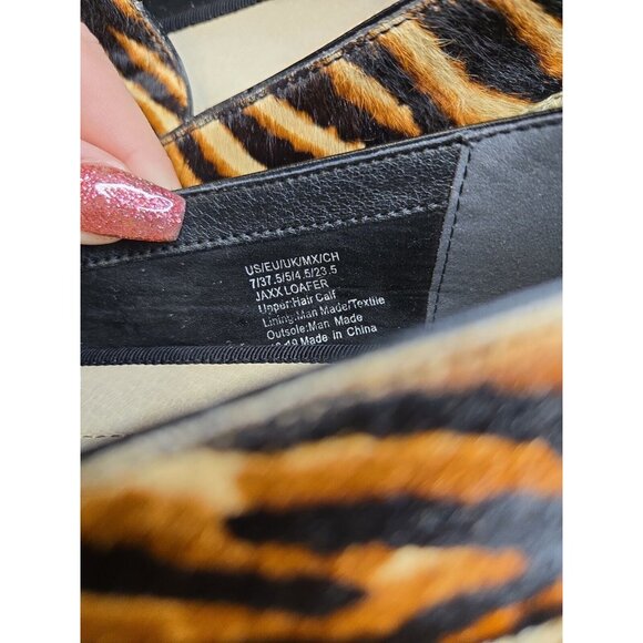 Kenneth Cole Jaxx Zebra Loafer Womens 7 Leather Calf Hair Espadrille - Picture 8 of 8